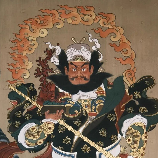 赵公明财神像，道教正财神玄坛真君，五路财神之首，象征招财纳福、诚信经营与财富智慧